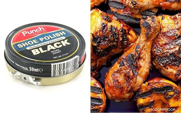 12. Эта жареная курица выглядит так прекрасно! Это потому, что она натерта тем злополучным лаком для обуви.