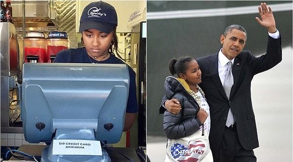 Hatta Obama'nın kızı Sasha dahi bir fast food restoranında çalıştı!