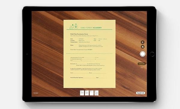 iOS 11'de uygulamalar yardımıyla gerçekleştirilen belge tarama özelliği geldi.
