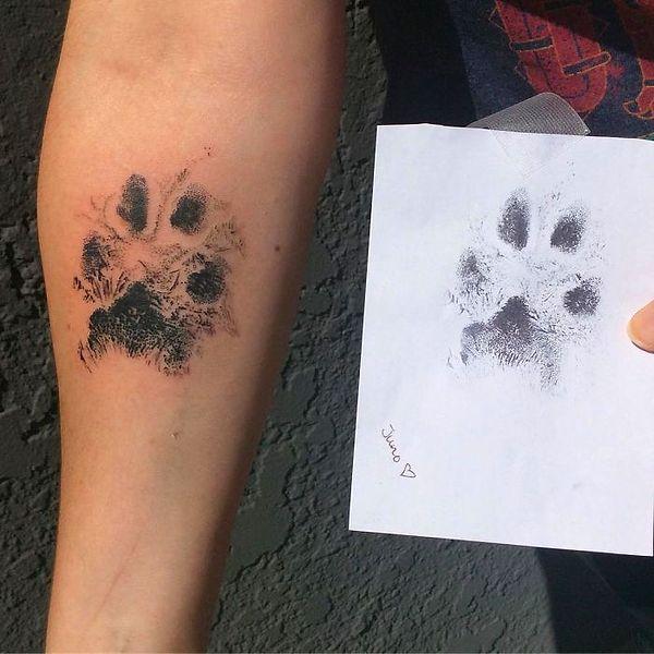 Тату в виде отпечатка лапы своей собаки - новый тренд для любителей  четвероногих 🐶 - onedio.ru