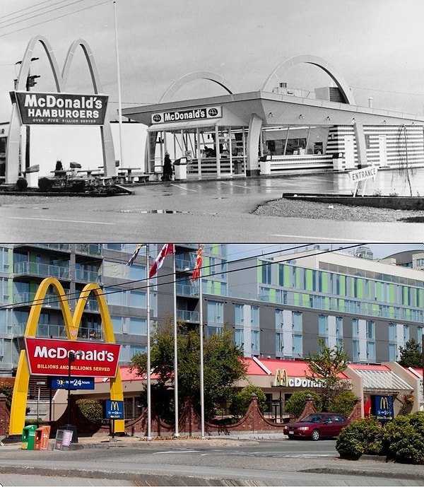 15. McDonald’s в Ричмонде (Канада): 1967 vs. сегодня: