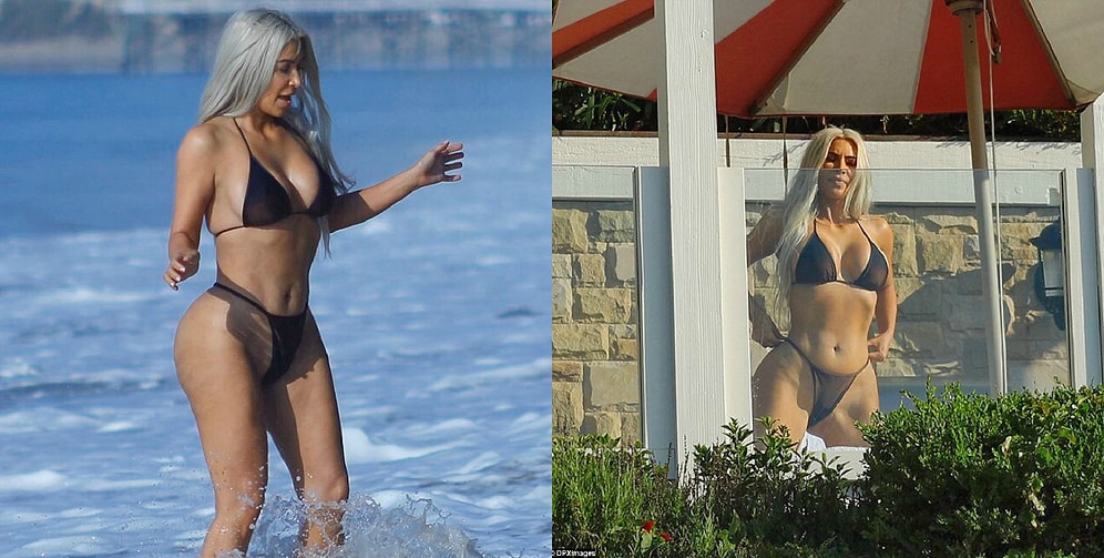 Ким Кардашян похвасталась приведенной в порядок фигурой на пляже Малибу