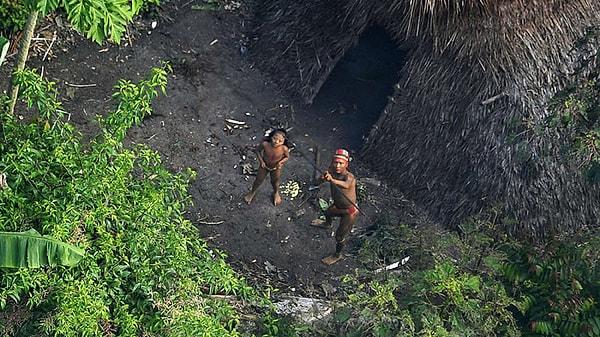 Amazon ormanının Kolombiya sınırındaki kısmında, hiç el değmemiş bir bölümünde yaşayan yerliler, dış dünyayla temas kurmuyor.