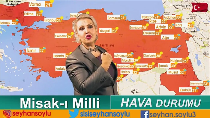 Ünlülerin Menajeri Sisi, 'Misak-ı Milli Hava Durumu'nu Sundu!