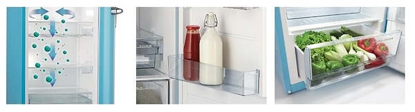 В холодильнике VW есть еще и технология "IonAir", которая может стать любимой у его обладателей. Она обогащает прохладный воздух дополнительными отрицательными ионами, которые предотвращают распространение неприятных запахов внутри прибора (например, остатки вчерашней рыбы) и помогают пище сохранять полезные вещества, такие как минералы и витамины, продлевая ее свежесть. Гениально!