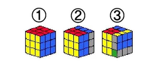 2. Aşağıdaki rubik küplerden hangisi 4. sırada olabilcek niteliktedir?