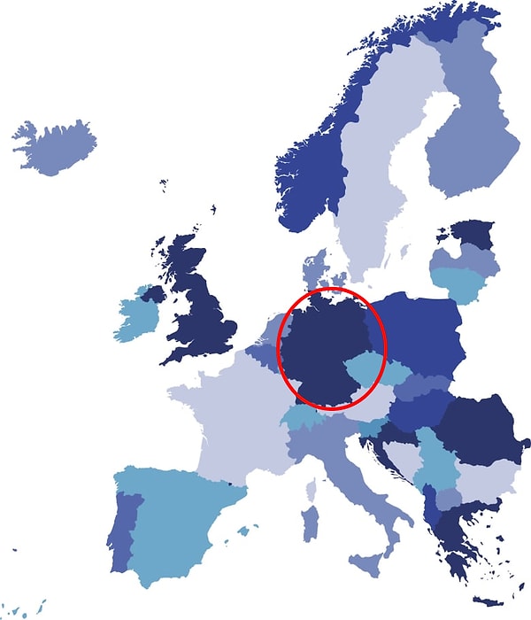 1. Какая европейская страна отмечена на карте?