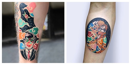 Корейский тату-мастер создает татуировки, вдохновленные культовыми картинами