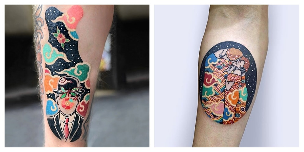 Корейский тату-мастер создает татуировки, вдохновленные культовыми картинами