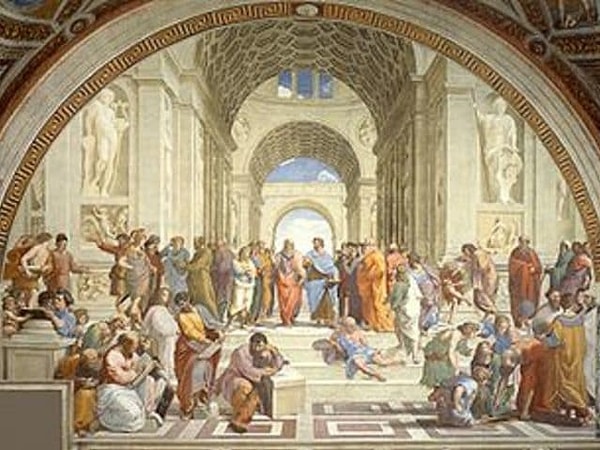 10. И последний вопрос: что бросилось вам в глаза в "Афинской школе" Рафаэля?