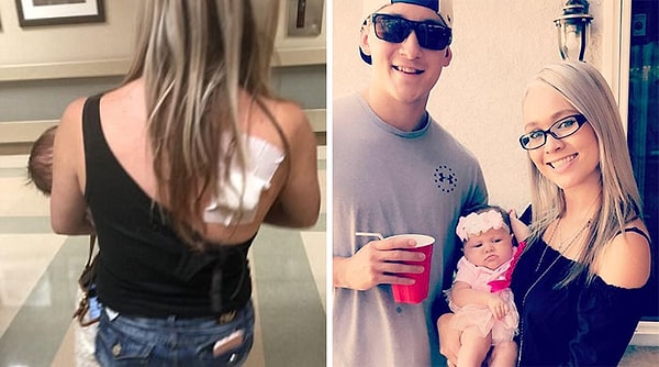 6. Молодая мама закрыла от пули своего молодого человека.