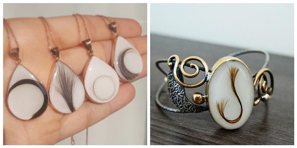 Anne Sütünden ve Bebek Saçından Oluşturulan Birbirinden İlginç Takı Tasarımları