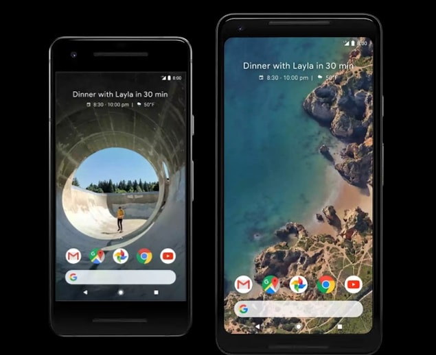 Pixel 2 modeli siyah, beyaz ve turkuaz olarak, Pixel XL 2 ise siyah ve beyaz olarak farklı renklerle kullanıcılarını renklendirecek. İki model de 64 ve 128 GB'lık kapasite seçeneklerine sahip.