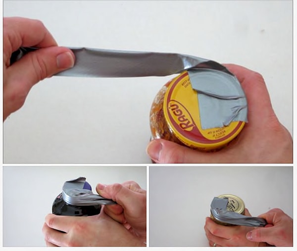 1. Используйте изоленту, чтобы открыть никак не поддающуюся крышку закатки