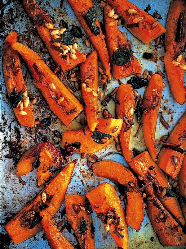 Запеченная тыква с чили