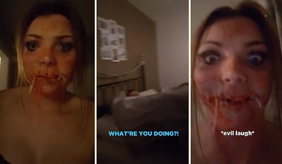 Cadılar Bayramı Makyajıyla Erkek Arkadaşının Aklını Başından Alan Kadın