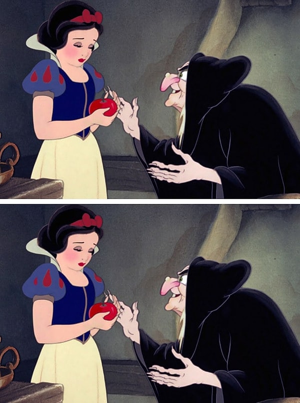10. И наконец, где разница между этими кадрами из "Белоснежки"?