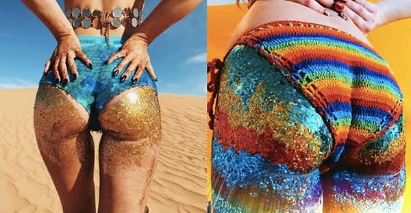 2. Блестки на всех частях телах