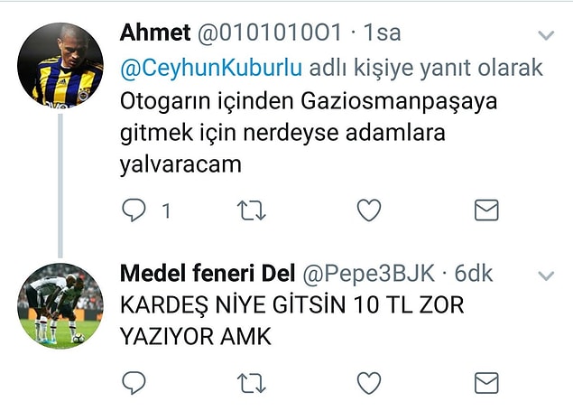Bir taksicinin Twitter üzerinden kullanıcılara verdiği yanıtlar da birinci ağızdan durumu az çok özetler nitelikte 👇