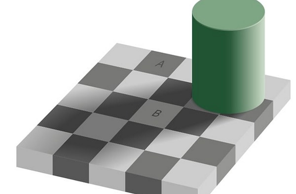 3. Цвет какого квадрата темнее?