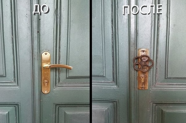 4. Согласитесь, старый кран смотрится намного круче обычной дверной ручки