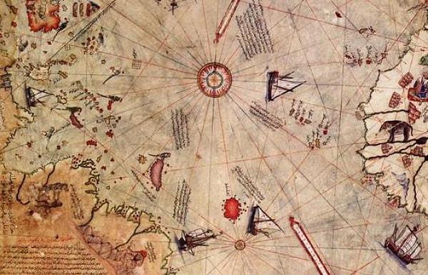 Yavuz Sultan Selim'in Mısır seferi sırasında donanmada bulunan Piri Reis çizdiği ilk dünya haritasını 1517'de padişaha takdim etti.