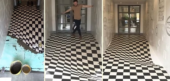 İnsanların Koşturmaması İçin Yapılan Muhteşem İllüzyonlu Koridor