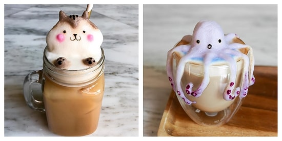 Кофейное искусство: Удивительные 3D-скульптуры на латте от 17-ти летней девушки-самоучки