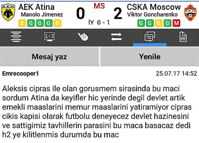 2. Bu ilk değil Mackolik forumda inanılmaz tahminciler var işte bunlardan bazıları;