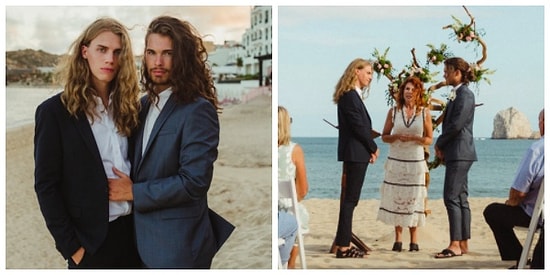 Evlenirken Sade Bir Tören Tercih Etse de İnternet Şöhretinden Kaçamayan İki Güzel Adam! 🔥