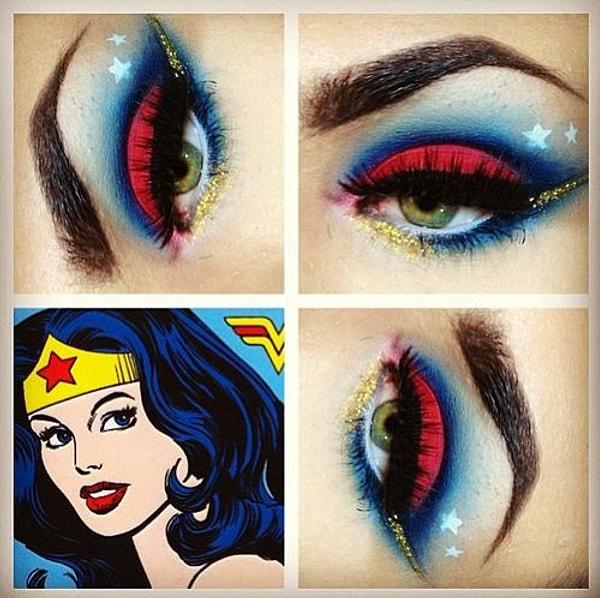 9. Peki, birkaç fırça darbesiyle gözlerinde Wonder Woman etkisi yaratmaya ne dersiniz?! 😍
