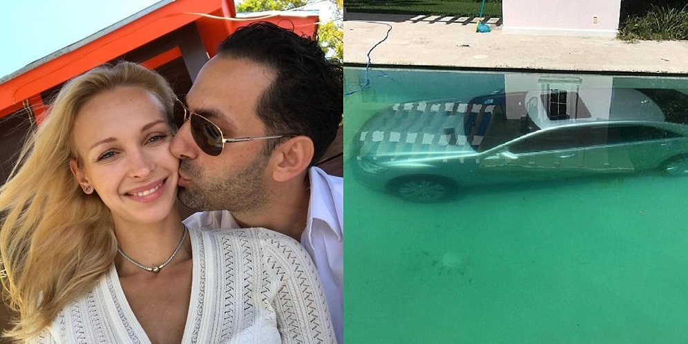 Девушка отомстила бывшему, сбросив его автомобиль ценой 100 000 долларов в бассейн!