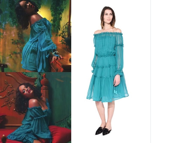 2. А вот и платьице из клипа "Wild Thoughts" на Рианне vs. в жизни...