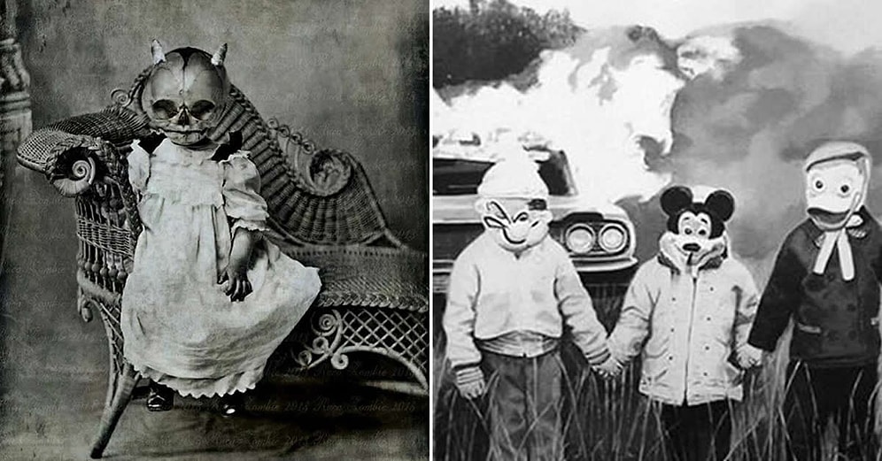 22 действительно пугающие фотографии прошлого с костюмами на Хэллоуин