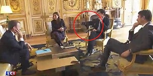 Fransa Devlet Başkanı Macron Kabine Üyeleriyle Konuşurken Arkada Şömineye Çişini Yapan Köpek