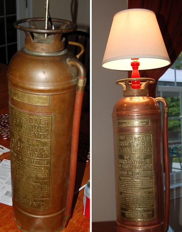 26. "1910'dan kalma yangın söndürücüsünü itfaiyeci kız arkadaşım için lambaya çevirdim."