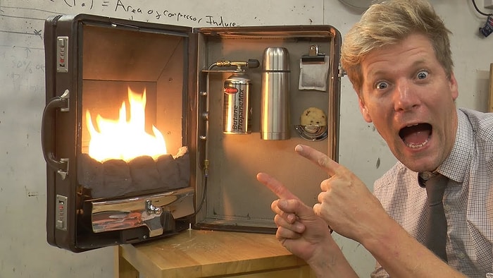 Evrak Çantasına İnşa Edilmiş Minyatür Şömine Yapan Colin Furze