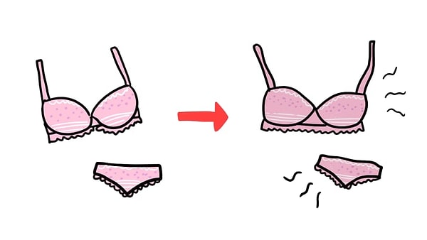 7. Девушки никогда не знают, когда наступает то самое время для отправки комплекта белья на помойку