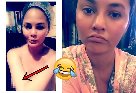 Chrissy Teigen'ın Snapchat'te Yanlışlıkla Memesi Göründü, Dalga Geçen Yine Kendi Oldu!