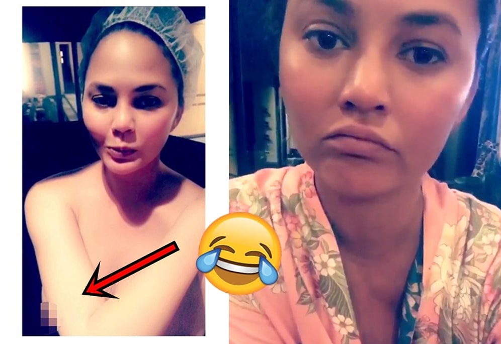 Chrissy Teigen'ın Snapchat'te Yanlışlıkla Memesi Göründü, Dalga Geçen Yine Kendi Oldu!