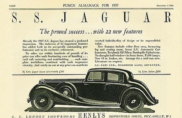 9. Jaguar markası 1922 yılında İngiltere'de kurulduğunda ilk ismi Swallow Sidecar Company'ydi ve marka ismi SS olarak geçiyordu.