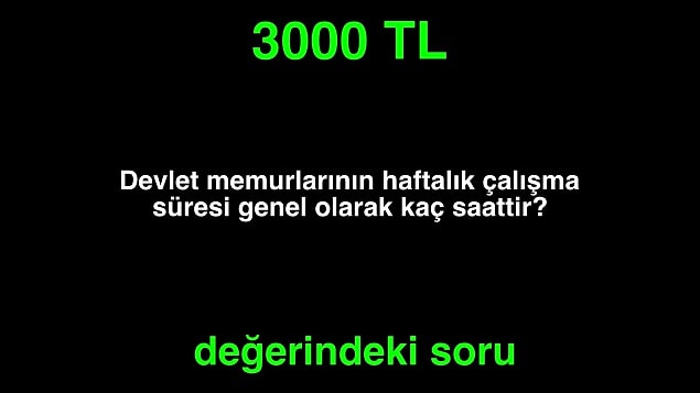 Doğru cevap! 2000 TL kazandın.