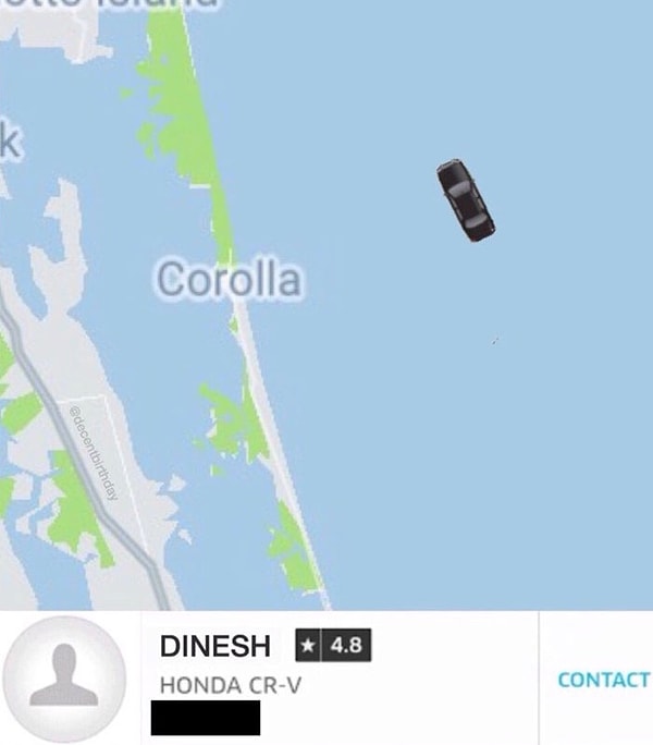 12. «Похоже, у моего водителя Uber неприятности» 😄