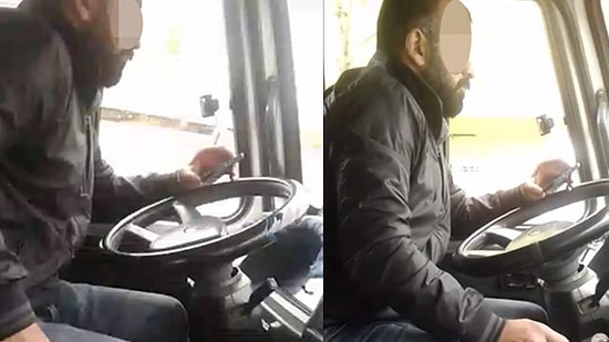 Telefonda Video İzleyip, Tespih Çekerken Minibüs Kullanan Şoför