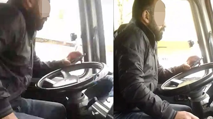 Telefonda Video İzleyip, Tespih Çekerken Minibüs Kullanan Şoför
