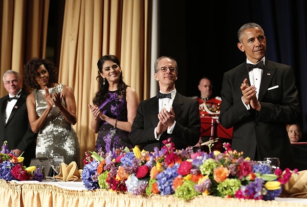 20. Семья президента по традиции присутствует на ужине с журналистами