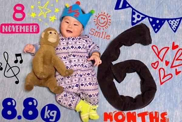 9. Her ay garip nesnelerle sayı yaparak bebeğin kaç aylık olduğunu göstermek.