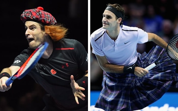 Roger Federer İskoç Eteği Giyerek Andy Murray ile Maç Yaptı