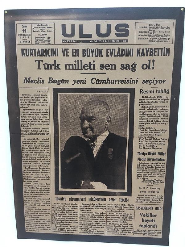 Ulus Gazetesi o gün “Kurtarıcını ve en büyük evladını kaybettin. Türk milleti sen sağ ol!” manşetiyle çıktı.
