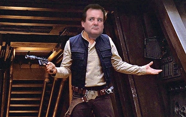 3. Билла Мюррея практически утвердили на роль Хана Соло в «Звездных войнах»